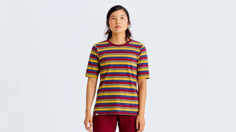 T-shirt à manches courtes Femme en coton - Striped S/F