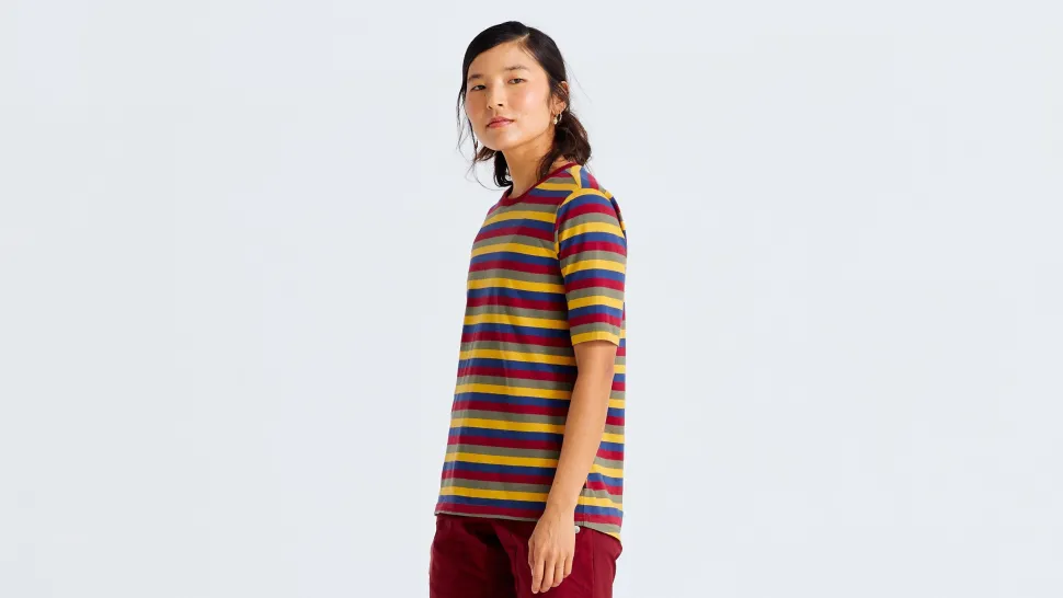 T-shirt à manches courtes Femme en coton - Striped S/F